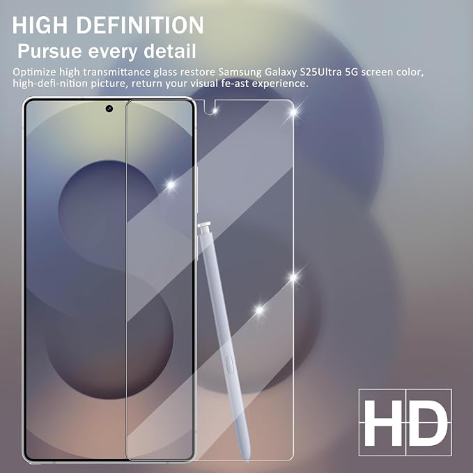Screen Protector for Samsung Galaxy S25 Ultra, Tempered Glass for Galaxy S25 - Image 6