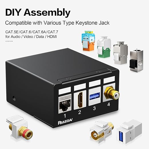 Patch Panel 4 Port Keystone Network Blank Patch Panel UTP/STP Compatible - Image 5