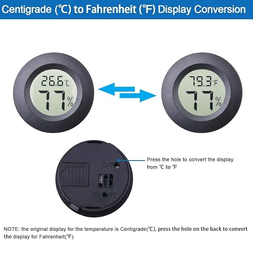 4-pack Mini Hygrometer Thermometer Fahrenheit Indoor Room Round Humidity - Image 2