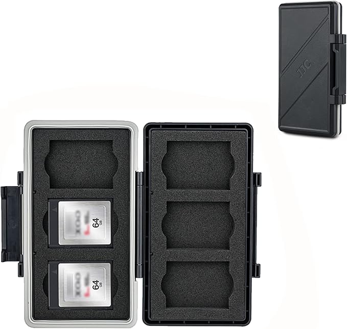 XQD Cfexpress Type B Card Holder, Water-Resistant 6 Card Case Storage Organizer by JJC