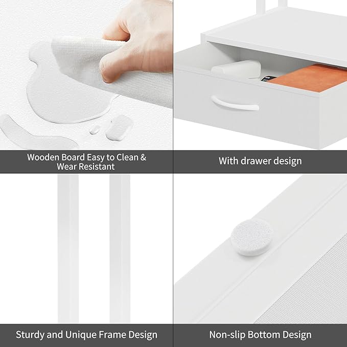 Printer Stand with Storage for Desk, with Fabric Drawer Desktop Printer Stand - Image 7