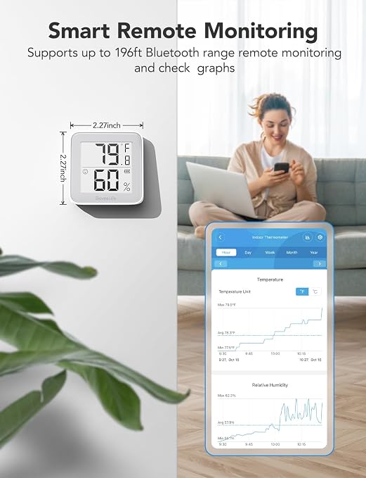 GoveeLife E-Ink Bluetooth Thermometer Hygrometer, Smart Digital Indoor Wireless - Image 6