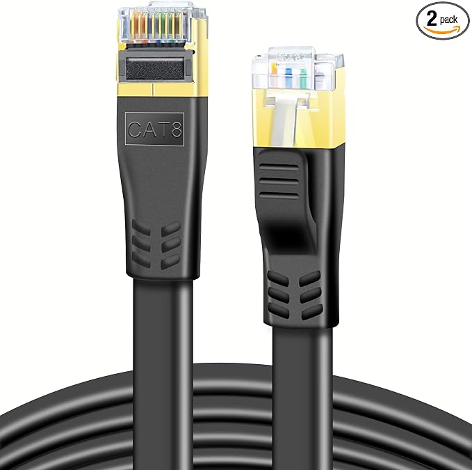 DDMALL CAT 8 Ethernet Cable 6ft, High Speed 40Gbps 2000MHz Shielded Flat CAT8 by DDMALL