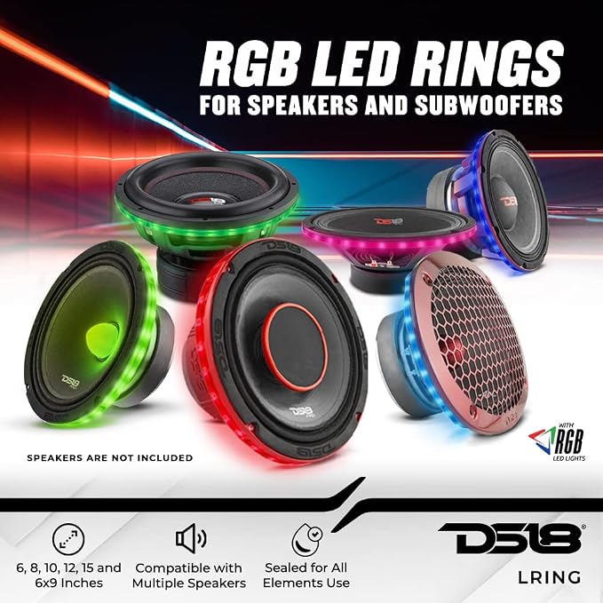 DS18 LRING15 15” RGB LED Speaker Ring – Waterproof Multi-Color LED Light Ring - Image 2