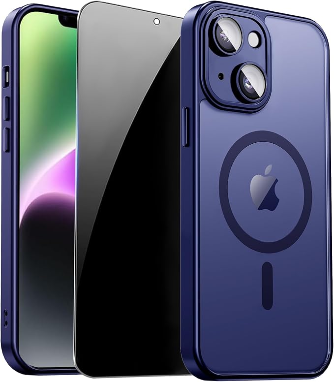 for iPhone 14 Case with Privacy Screen Protector and Camera Protection by ZOZDOKG