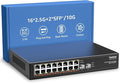 18 Port 2.5G Umanaged Ethernet Switch, 16 x 2.5Gb Base-T Ports, 2 x 10G SFP+ by YuanLey