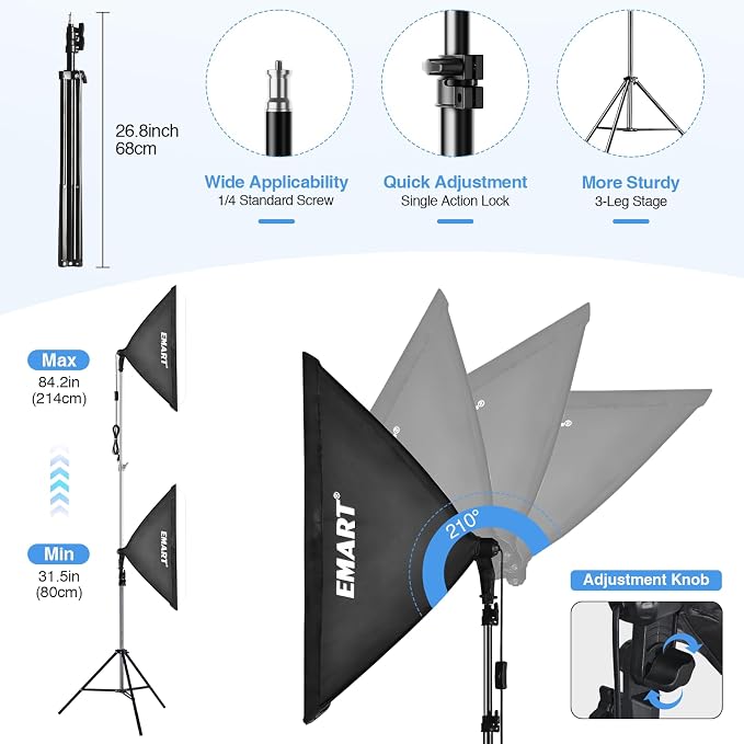 EMART Softbox Photography Lighting Kit, Studio Lights - Image 6