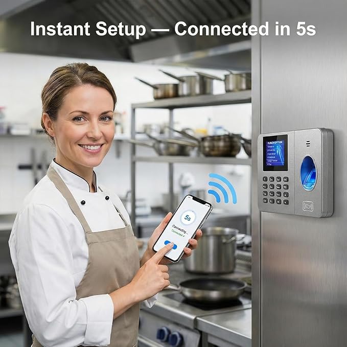App-Controlled Time Clock with 5s Fast Connection, Edit Records, Set Rules & - Image 6