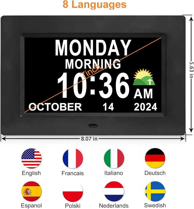 SSINI Digital Calendar Dementia Alarm Clock - Image 8