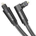 VANAUX 90 Degree Optical Audio Cable Digital Toslink Fiber Optic Cords Male to by VANAUX