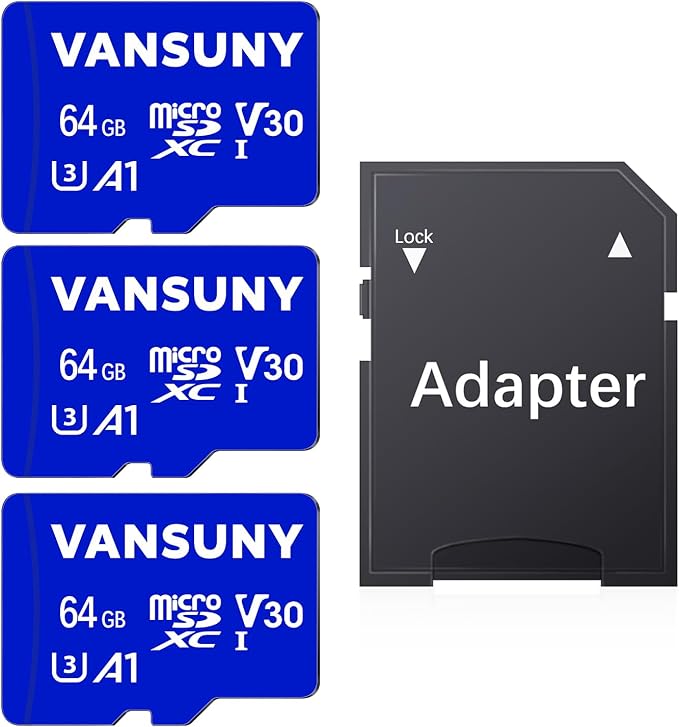 Vansuny Micro SD Card 64GB 3 Pack microSDXC Memory Card by VANSUNY