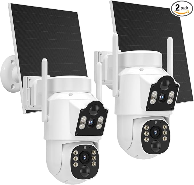 Hiseeu Wireless Solar Camera Outdoor 4MP Dual Lens, Wireless Home Security by Hiseeu