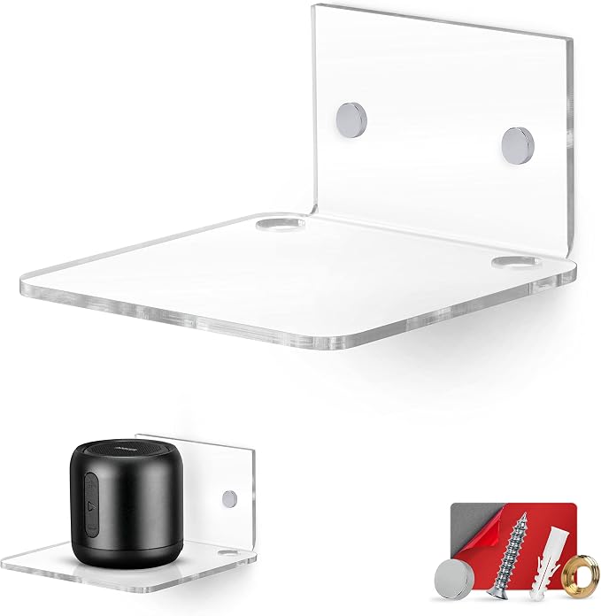 BRAINWAVZ 4.5" Small Baby Monitors & Speaker Wall Mount Shelf, Adhesive & Screw by Brainwavz