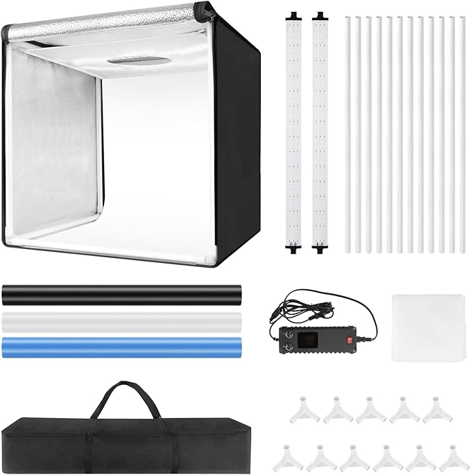 Bi-Color LED Photo Light Box 40x40 inch, Dimmable LEDs Product Photography - Image 7