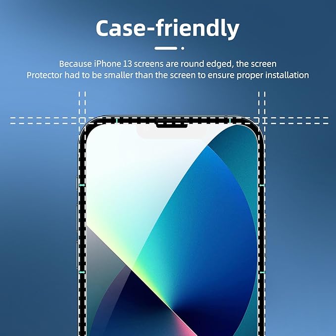 NEW'C 3x for iPhone 13 Screen Protector+ 3x Camera Lens Protector, Sensor - Image 3