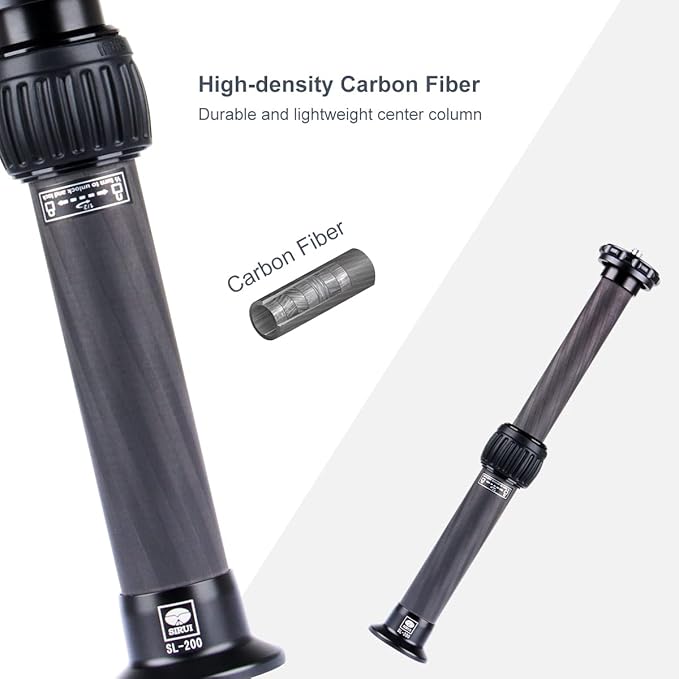 SIRUI SL-200 Carbon Fiber Tripod Extension Pole, Two-Section Center Column - Image 4