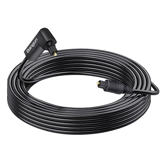 90 Degree Optical Audio Cable 35 feet, Slim Digital Audio Optical Cable by Bangun