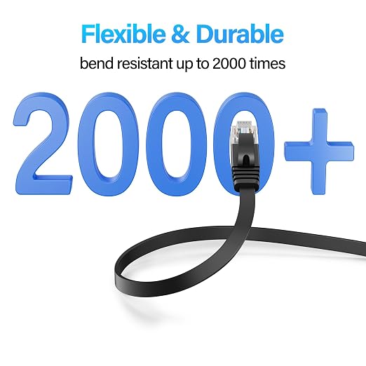 Cat 6 Flat Ethernet Cable 35 FT, UTP 10Gbps High-Speed Cat6 Ethernet Cable - Image 4