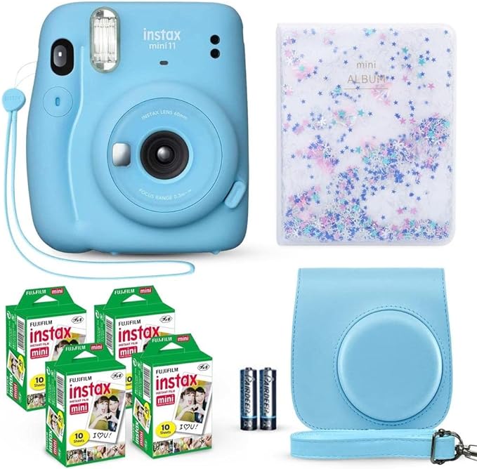 Fujifilm Instax Mini 11 Instant Camera Sky Blue + Fuji Film Value Pack + by FUJIFILM