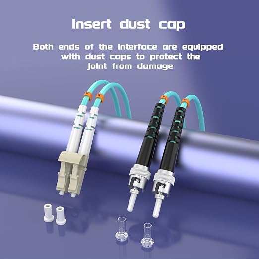 LC/UPC to ST/UPC Fiber Patch Cable OM3 25ft/7.5meters, 10Gb/Gigabit MultiMode - Image 6