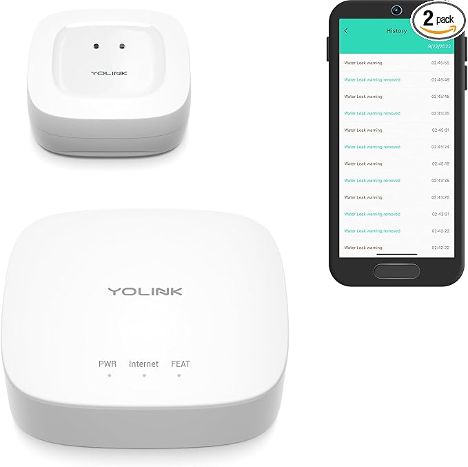 YoLink Smart Home Starter Kit: Hub & Water Leak Sensor 1, LoRa Up to 1/4 Mile by YoLink