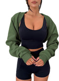 Zwurew Women's Bolero Shrug Long Sleeve Cropped Sweatshirt by Zwurew