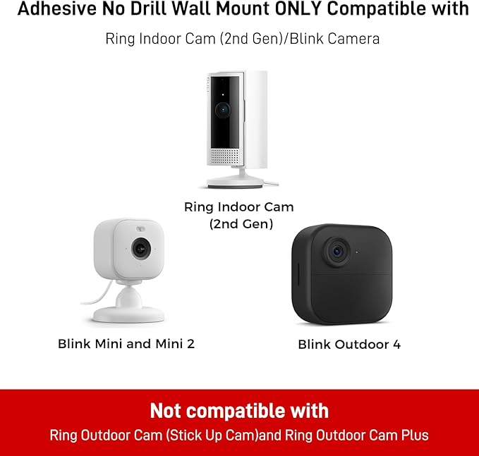 3 Pack Ring Indoor Camera No Drill No Screws Wall Mount Bracket Compatible - Image 2