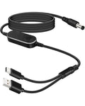 Dual Port USB A & USB C 5V to 12V DC 5.5x2.1mm Step Up Converter Cable by RIIEYOCA