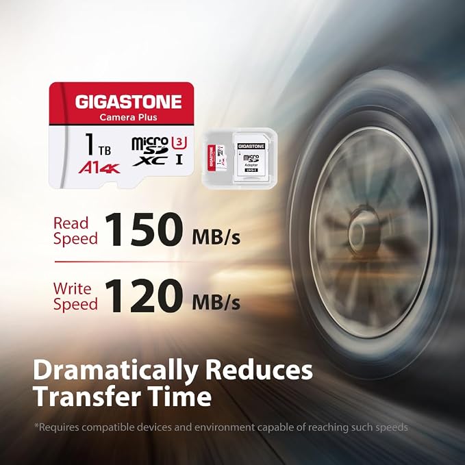 GIGASTONE 1TB Micro SD Card, Camera Plus, Action Camera, A1 Run App - Image 2