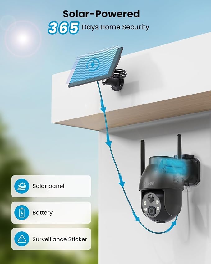 ieGeek Solar Camera Outdoor Wireless, 2K WiFi Cameras - Image 5