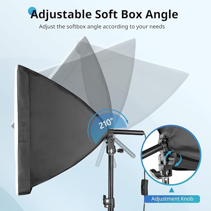 UBeesize Softbox Photography Lighting Kit, 16” x 16” Continuous Lighting Kit - Image 4