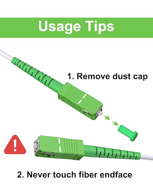 Armored White Fiber Optic Internet Cable 4M 5 Pack, SC/APC to SC/APC Single - Image 7
