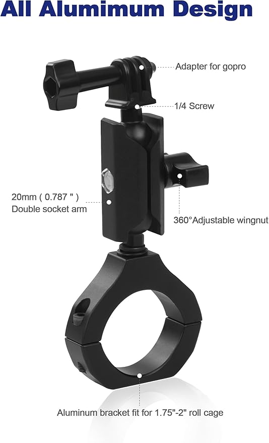UTV Camera Mount for 1.75"-2" Roll Cage Mount - Image 4