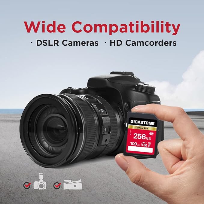 GIGASTONE 256GB SD Card, Camera Plus, UHS-I V30 U3 SDXC Memory Card High Speed - Image 6