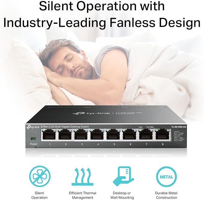 TP-Link TL-SG108S-M2 | 8-Port Multi-Gigabit 2.5G Ethernet Switch | Unmanaged - Image 6