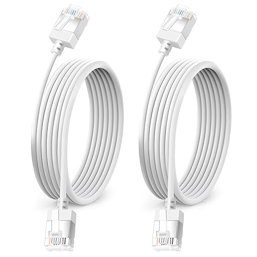 Ultra Thin Cat 6A Ethernet Cable 25 Feet 2Pack, Flexible & Slim Rj45 Cat6a LAN by DUTEVOLNS