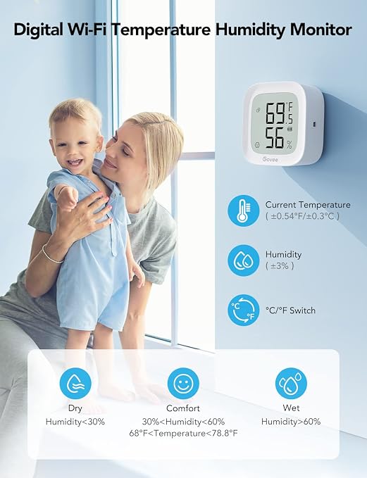 Govee WiFi Thermometer Hygrometer 2Pack H5103, Indoor Temperature Humidity - Image 4