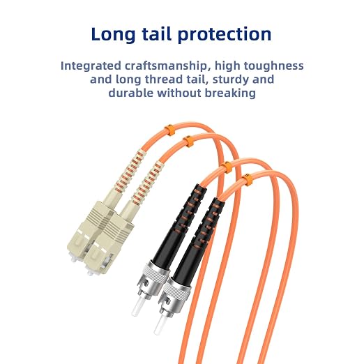 SC/UPC to ST/UPC Fiber Patch Cable OM1 Multimode Duplex 62.5/125μm 5M/16.4FT - Image 5