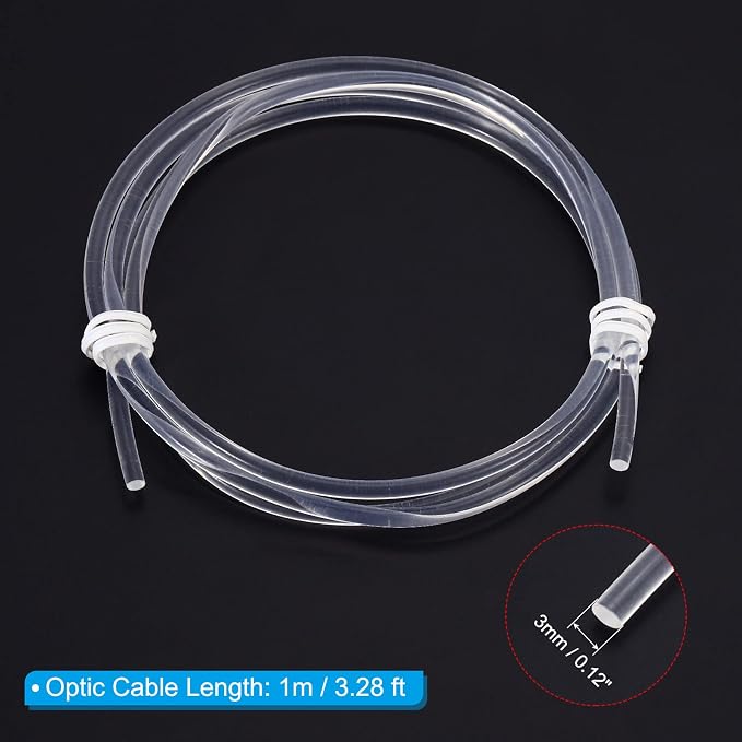 PATIKIL 3mm 1m PMMA Side Glow Fiber Optic Cable Kit, - Image 2