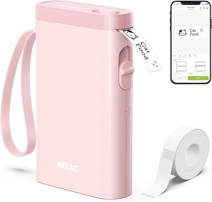 Nelko Label Maker Machine with Tape, P21 Bluetooth Label Printer, Wireless Mini by NELKO