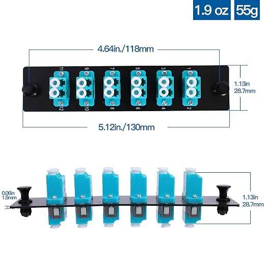 4PCS 6 Duplex 12 Core LC Adapters OM3 Fiber Patch Panel LGX Footprint Loaded 12 - Image 6