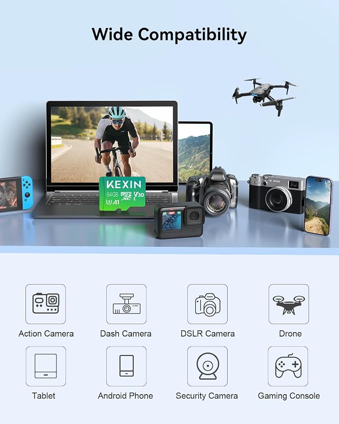 KEXIN 64GB Micro SD Card with Adapter - Image 5