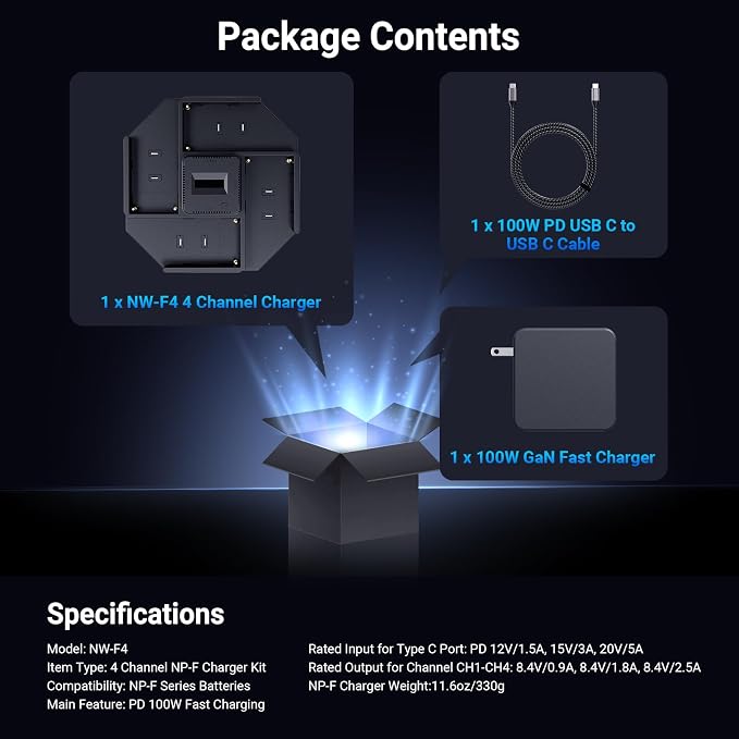 NEEWER 4 Channel NPF Battery Charger - Image 9