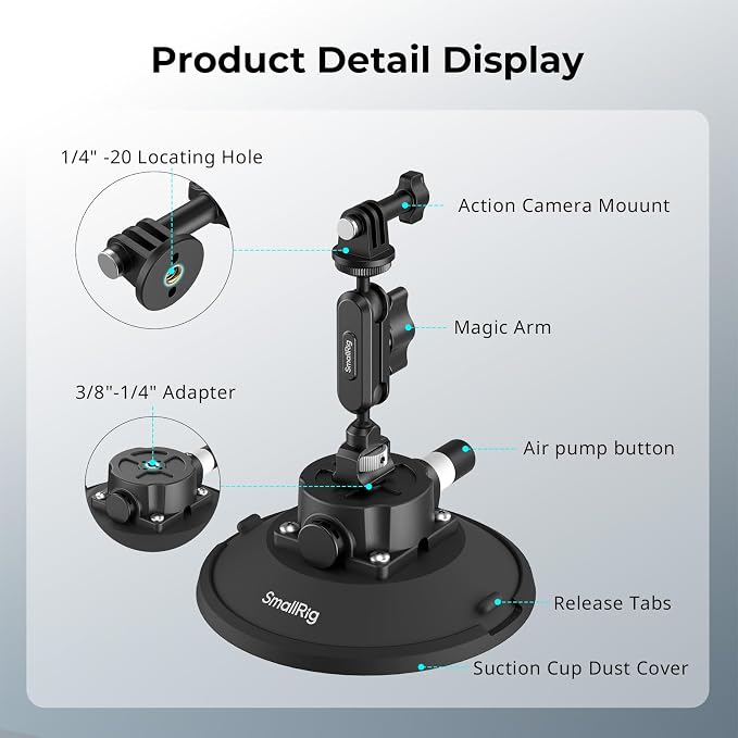 SMALLRIG 6" Suction Cup Mount - Image 4