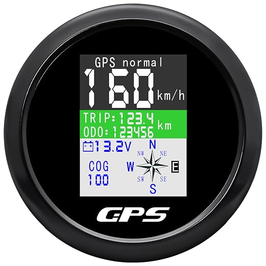 GPS Speedometer 3-3/8" 85mm Boat GPS Speedometer Odometer Waterproof White by MAIMEIMI