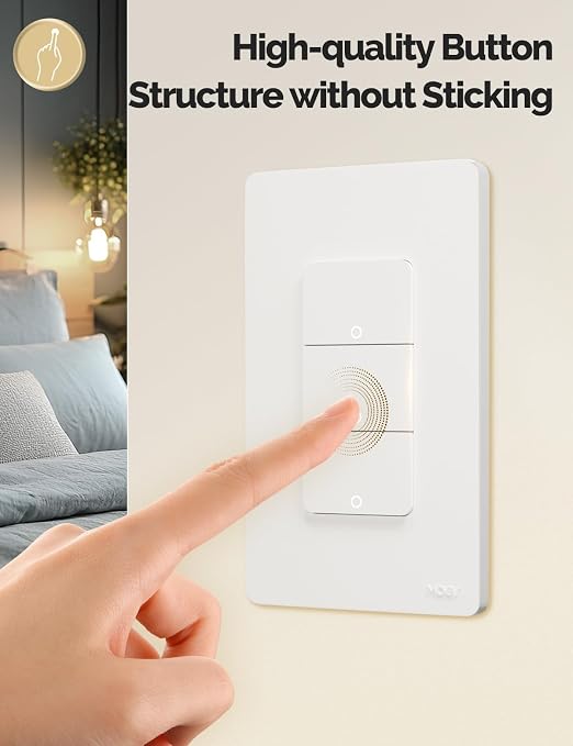 MOES Smart Double Light Switches, WiFi 2 Gang Single Pole Switch, No Netural - Image 7