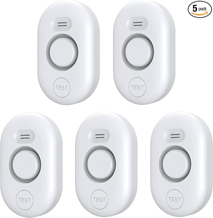 5 Pack Water Leak Detectors for Home, 100dB Water Sensor Alarm for Basement by METAK
