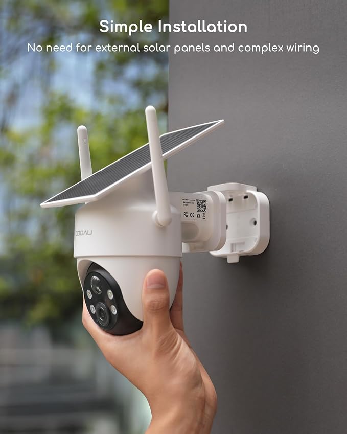 COOAU Cameras for Home Security​​, 2K 360° Solar Security Cameras Wireless - Image 6