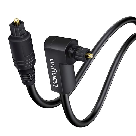 90 Degree Optical Audio Cable 8ft, Slim Digital Audio Optical Cable, SPDIF by Bangun