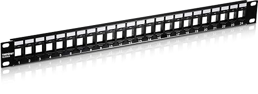 TRENDnet 24-Port Blank Keystone 1U Patch Panel, 1U 19" Metal Rackmount Housing by TRENDnet
